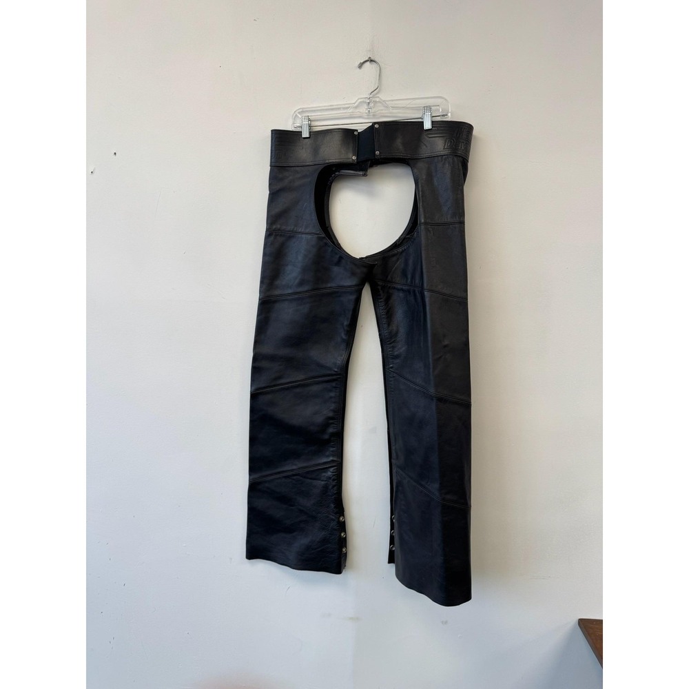 Vintage Harley Davidson Chaps Small Black Leather‎ Motorcycle Riding Biker Gear